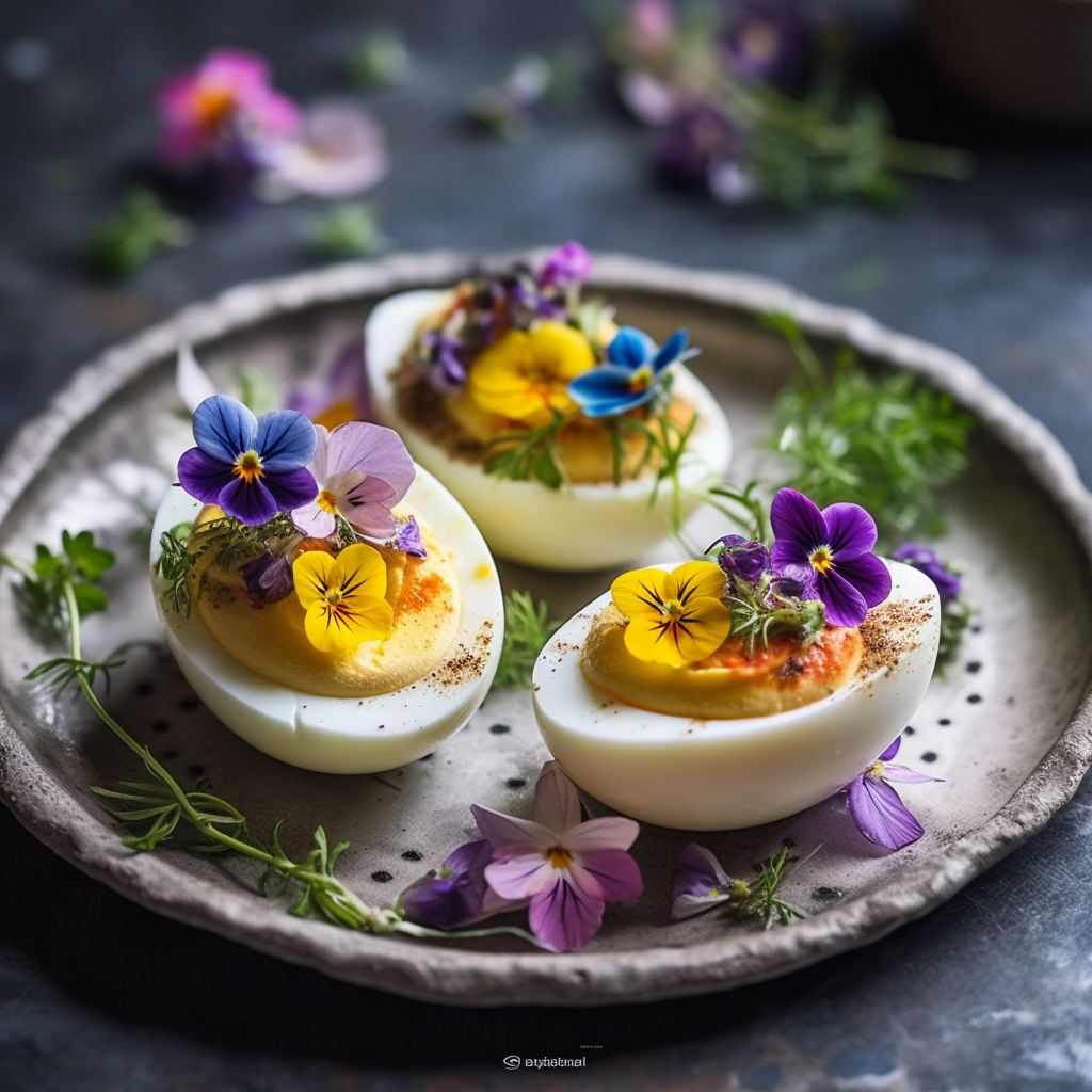 Artistic Culinary Snapshot: Deviled Eggs Presentation