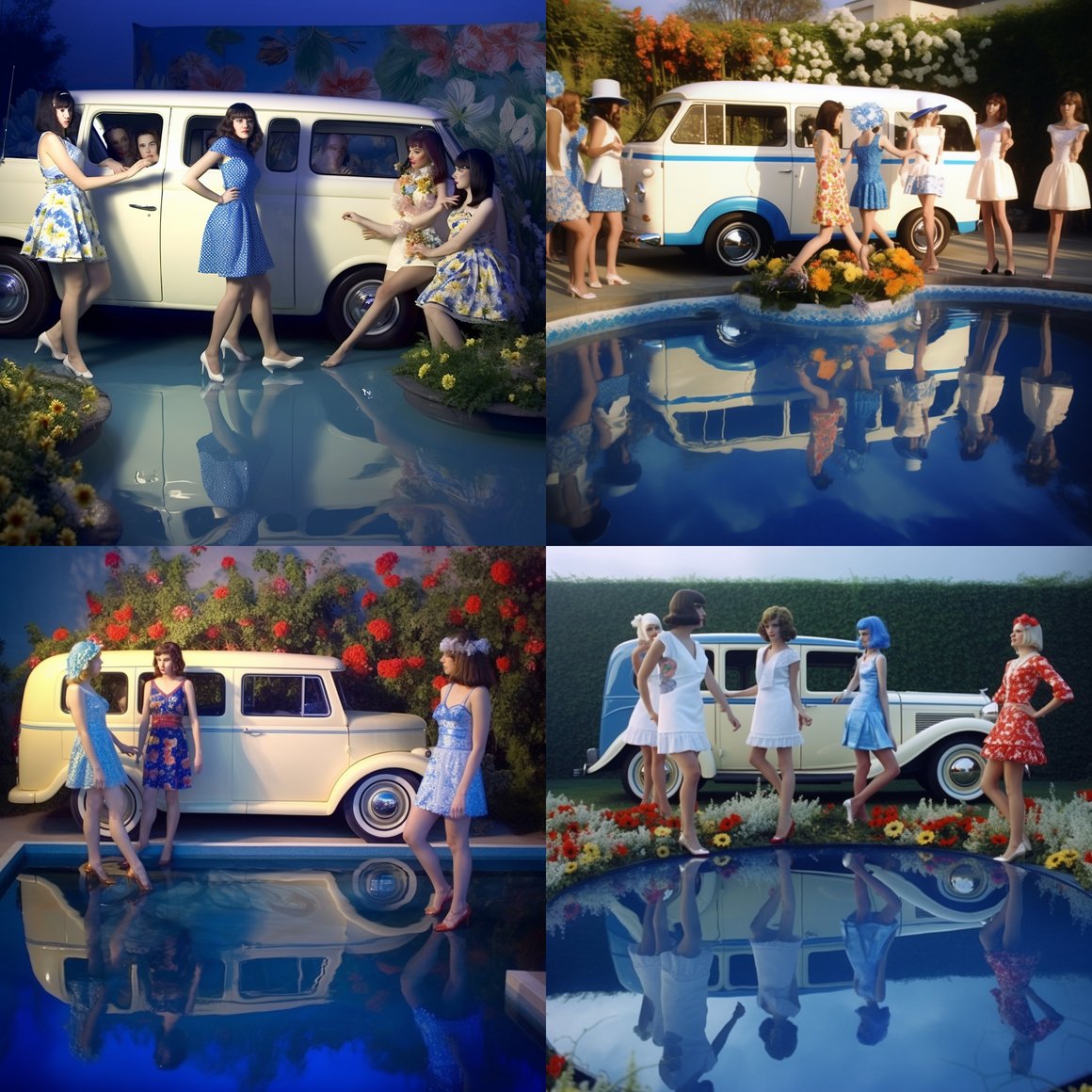 Retro Rain Dance: A Glimpse of a Vintage Pool Party