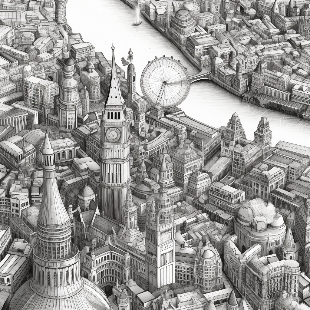 Navigating through Futuristic London's Technical Drawing