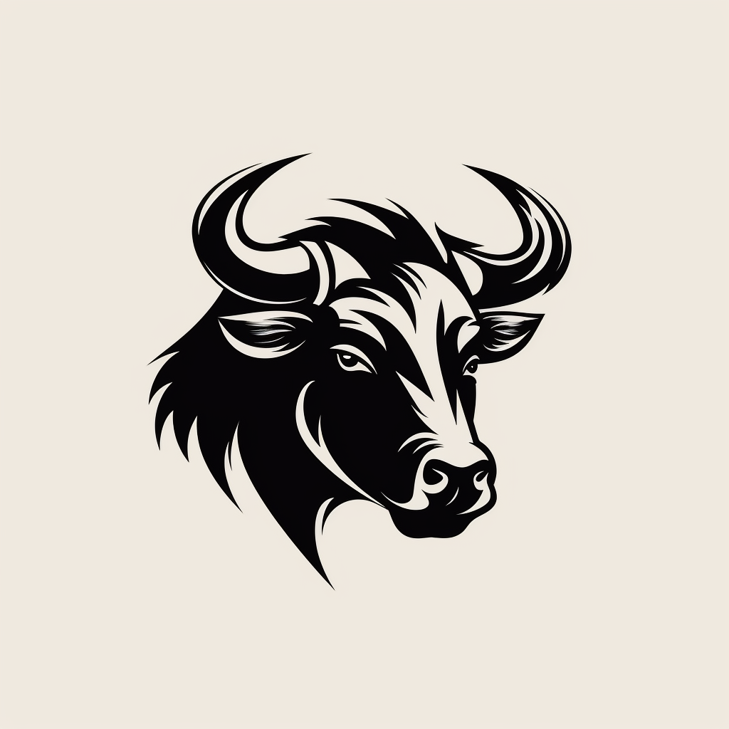 Minimalist Buffalo Line Drawing Logo