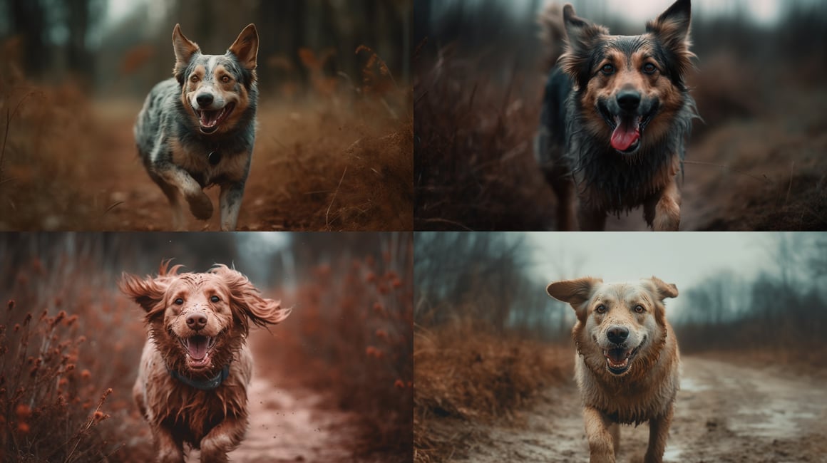 Mid-Vacation Canine Adventure in Pastel Tones