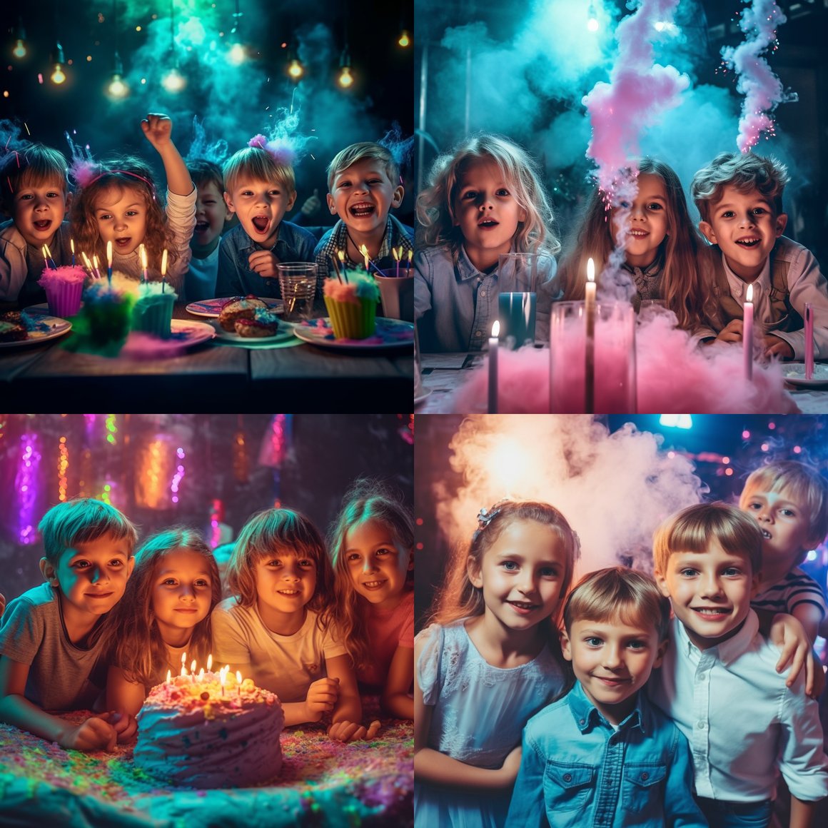 Neon Birthday Bash: A Mid-Journey Snapshot in Hyper-Realism