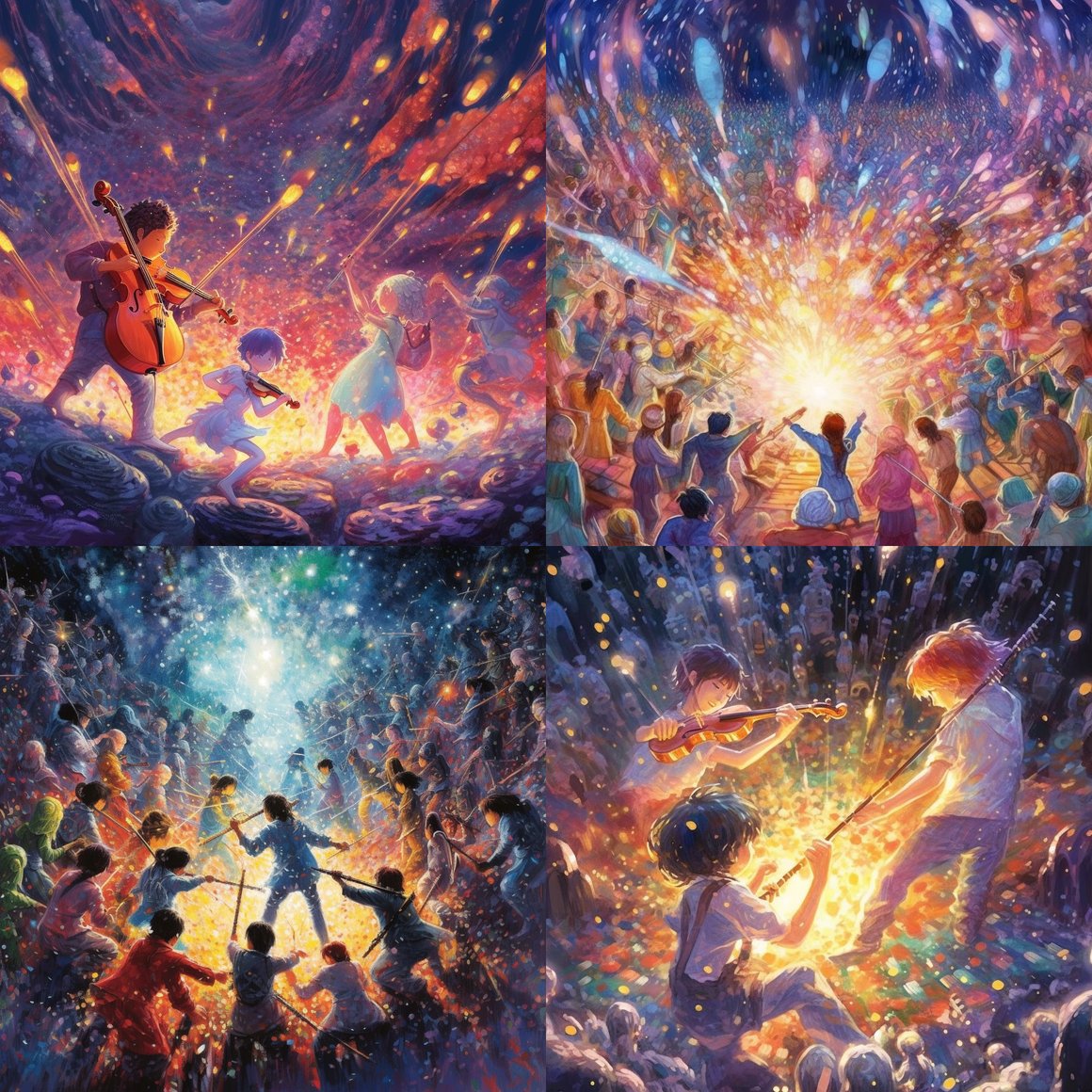 Harmony Clash: A Pointilistic Ghibli Journey in 4K