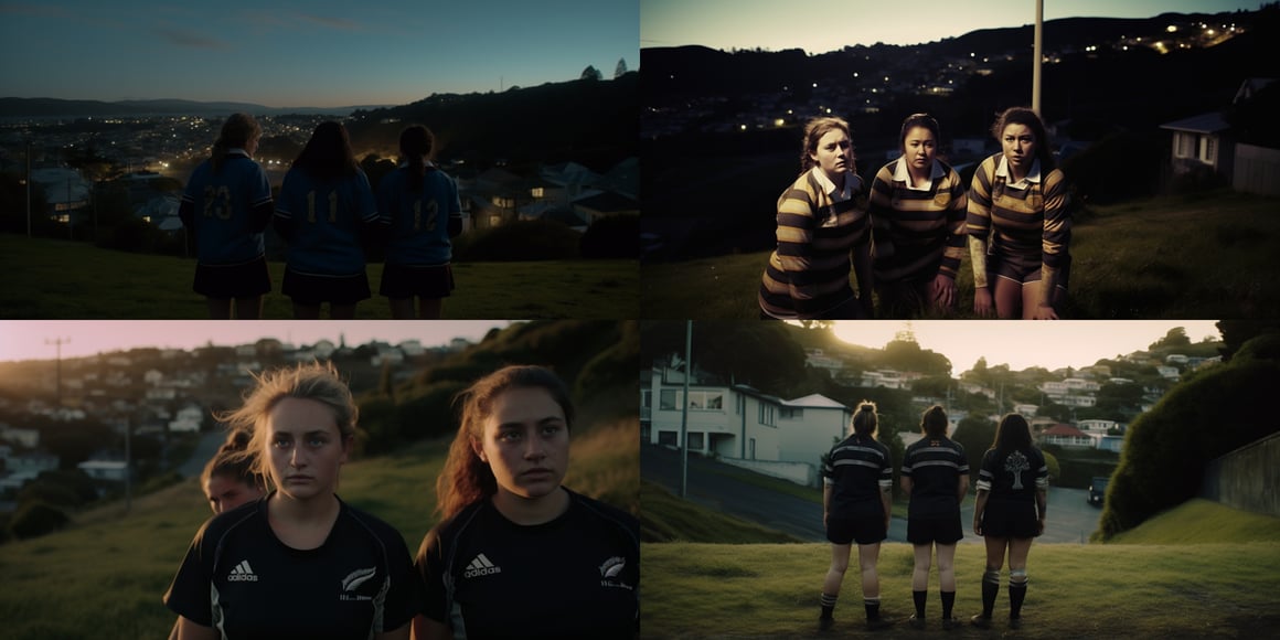 Twilight Snapshot: Lost Mauri Rugby Players in Auckland Prompt | NeoPrompt
