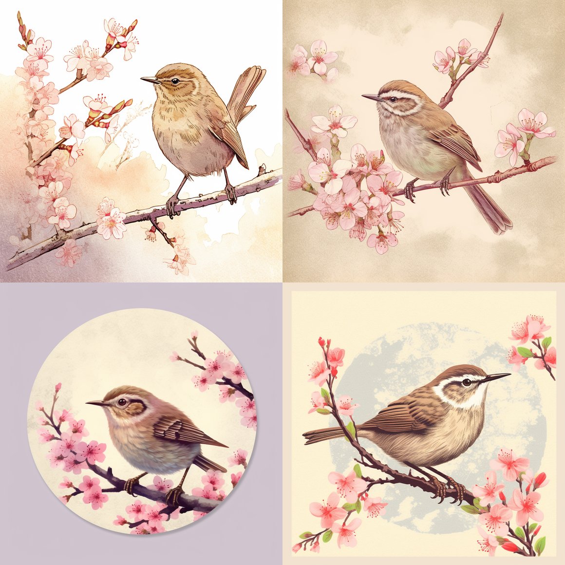 A Sunny Encounter with the Japanese Bush Warbler Amidst Plum Trees