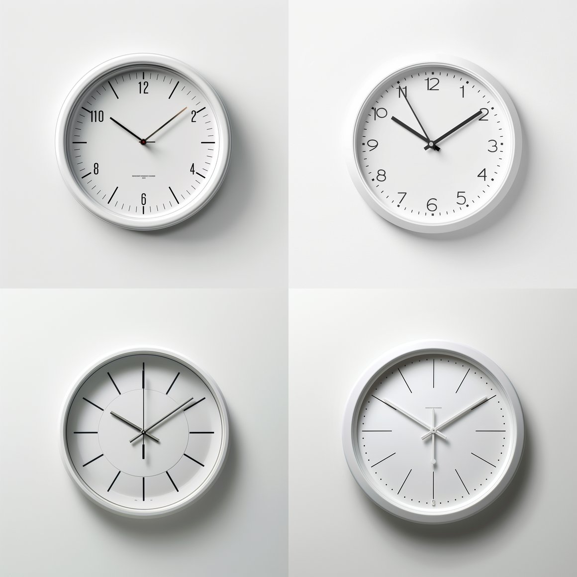 Clean Minimalist Design: 1 O'Clock Digital Illustration
