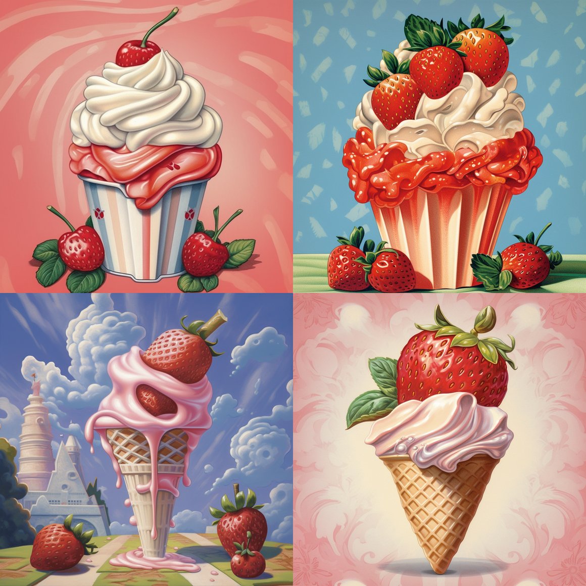 Retro Illusion: The Strawberry Soft Serve Journey