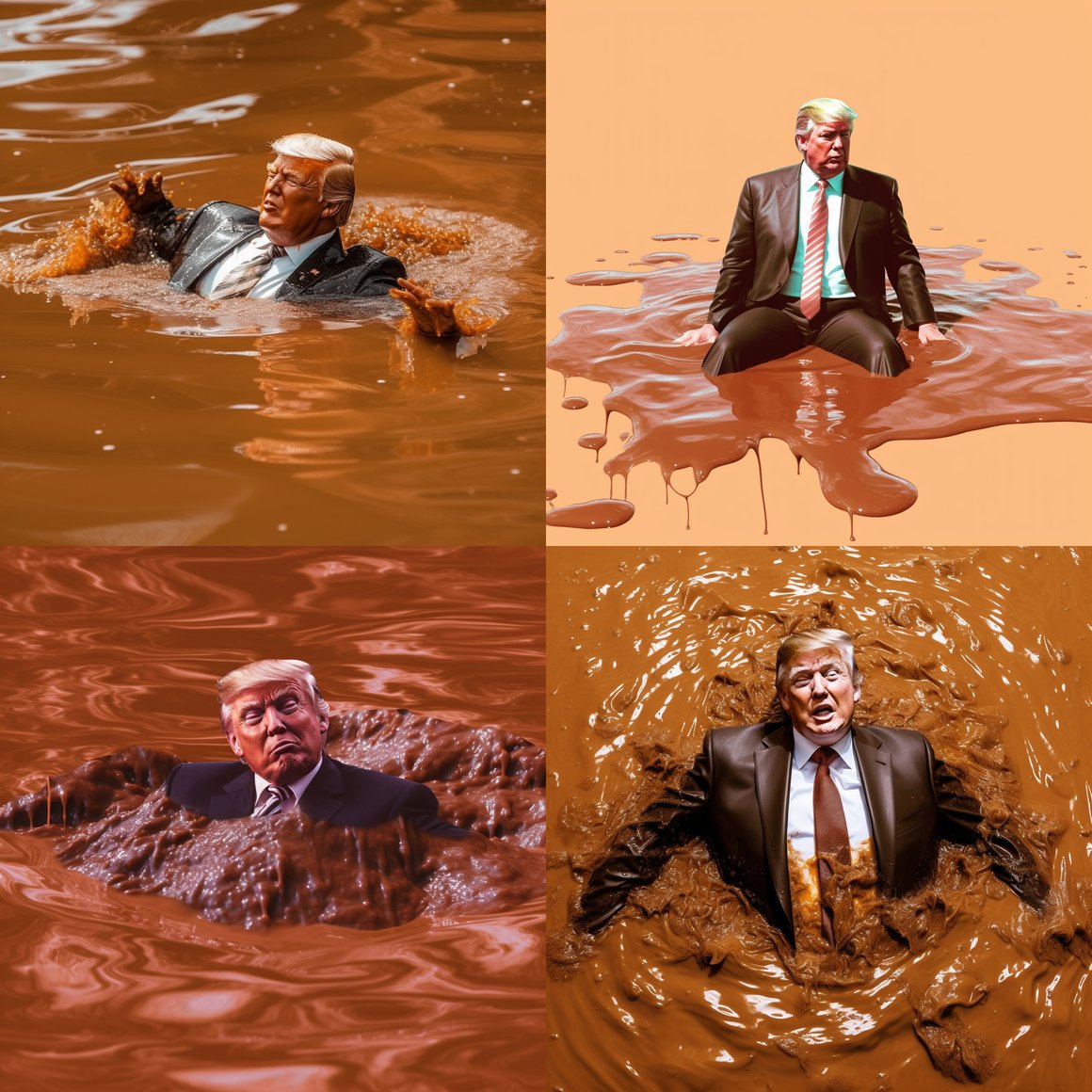 Chocolate Odyssey: Trump's Bizarre Pool Adventure
