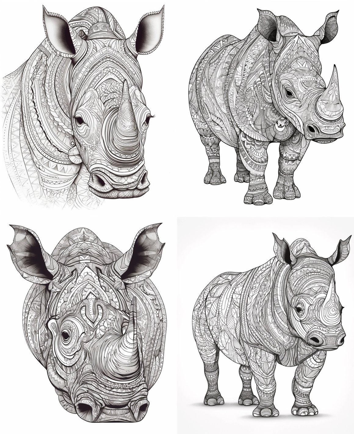 A Simple Cartoon Style Adult Coloring Page