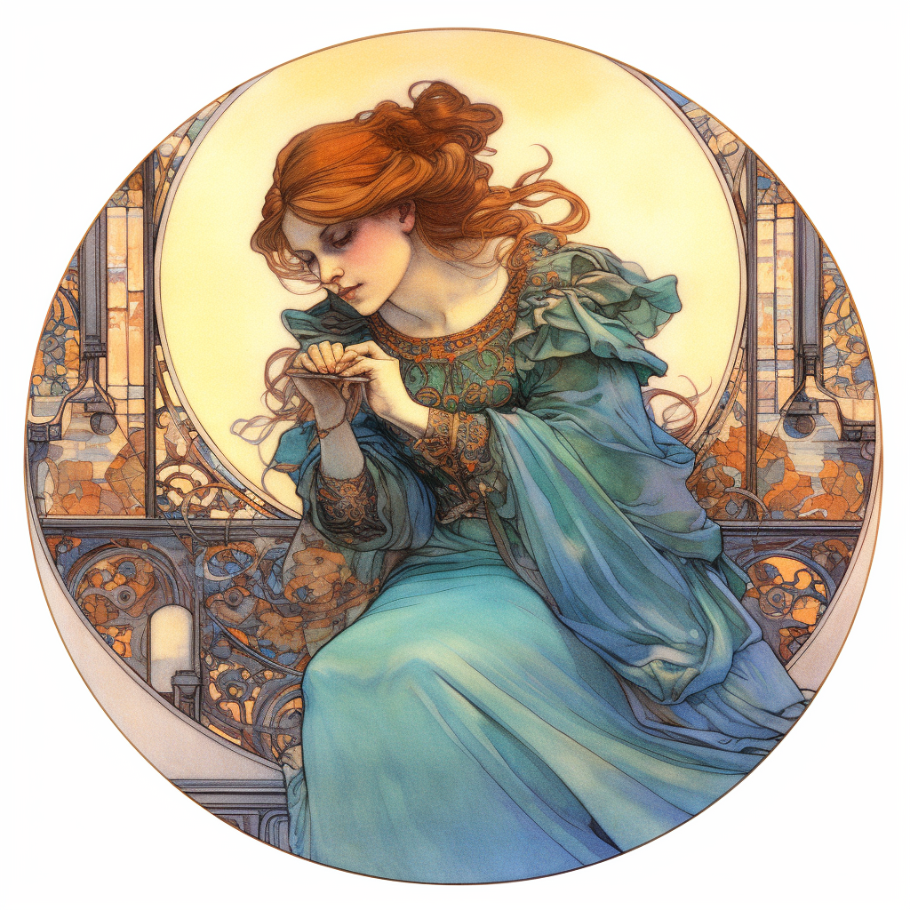 Artistic Fusion: Mucha's Sketch through Malevitch's Palette