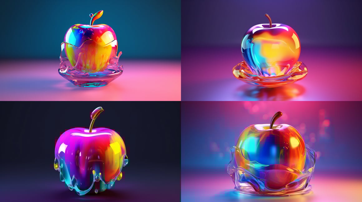 Midway Creation of 3D Holographic Glass Candy Apple Logo