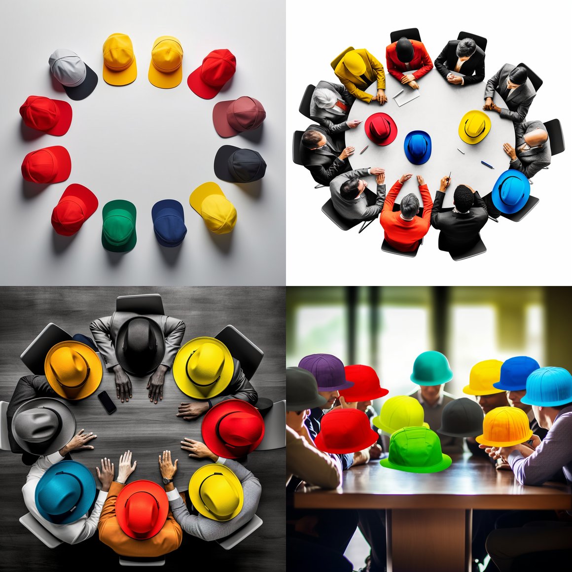 Creative Thinking Hats: Color-Coded Decision Making Process Prompt ...