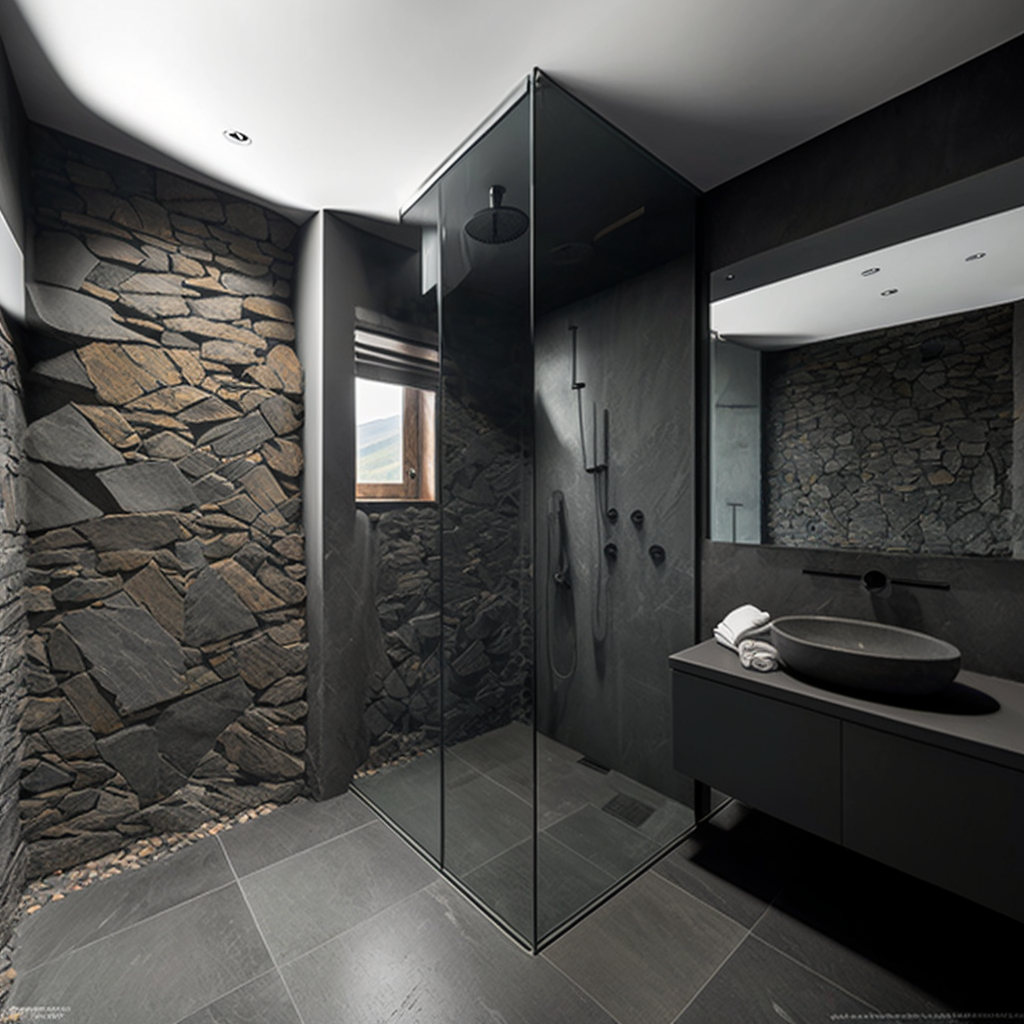 Arquitectura e Interiores de un Baño Principal Moderno