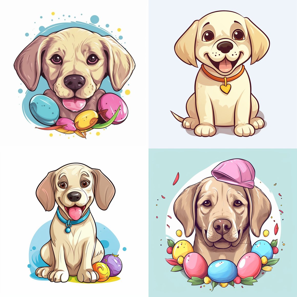 Easter Morning Lab: A Cartoon Illustration Journey