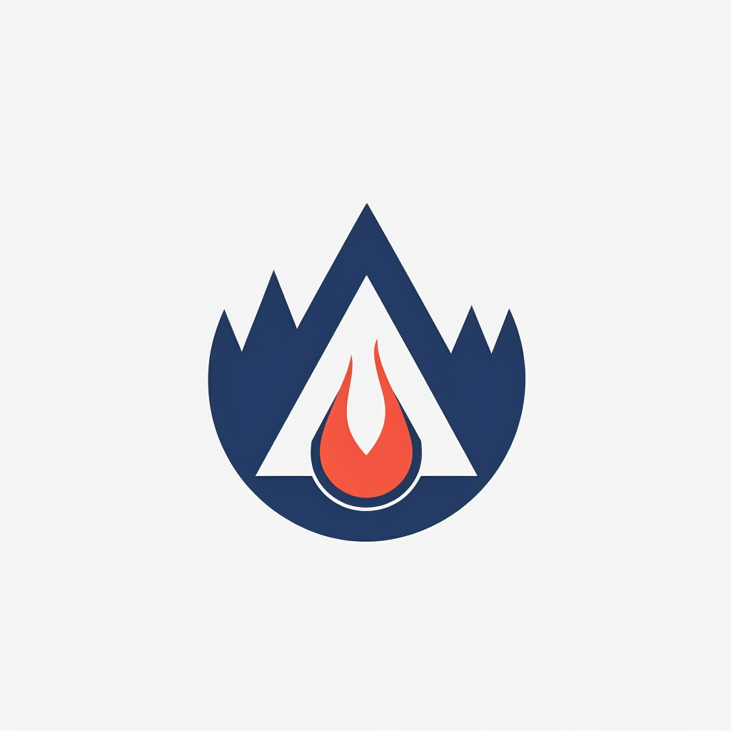 Midnight Blaze: Minimalist Navy Vintage Logo Design