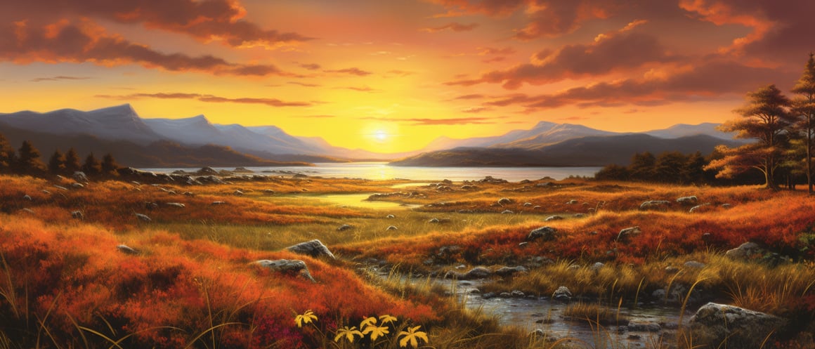Artistic Interlude: The Autumn Dusk in Scottish Meadow