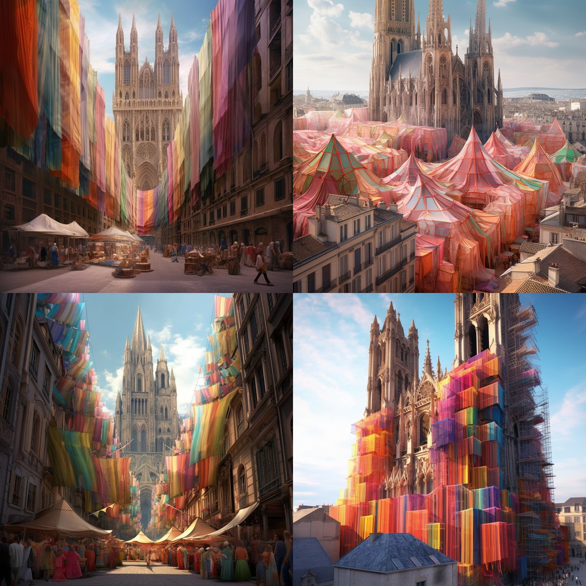 A Vibrant Fusion of Sculptures and Realism in the Cathedrals of Carpetpunk City