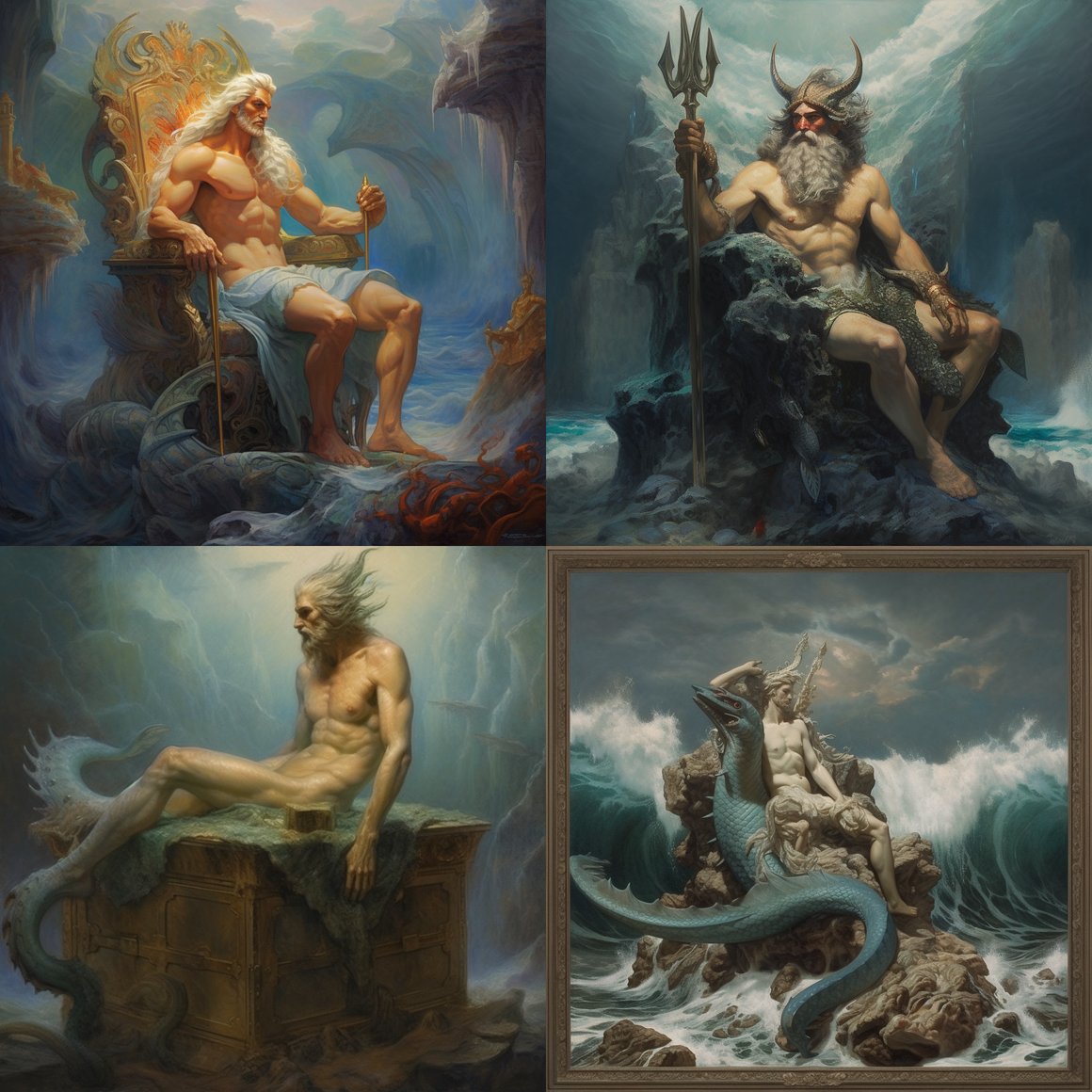 Retrato del Rey Tritón en su Trono Submarino