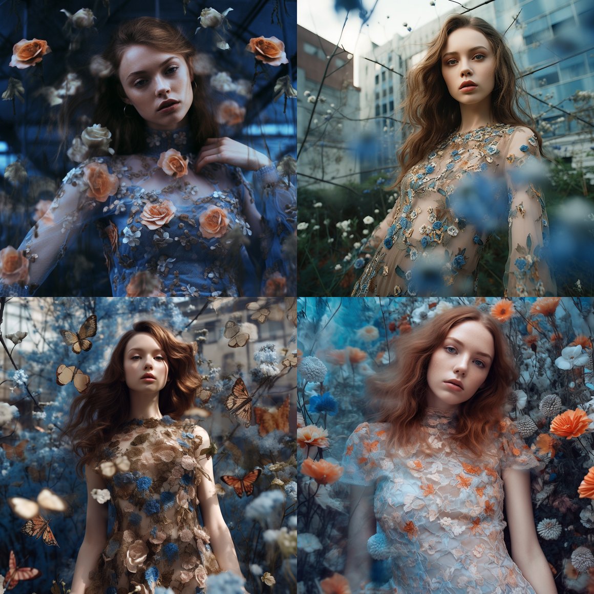 A Surreal Floral Journey in a Chaotic Urban Jungle