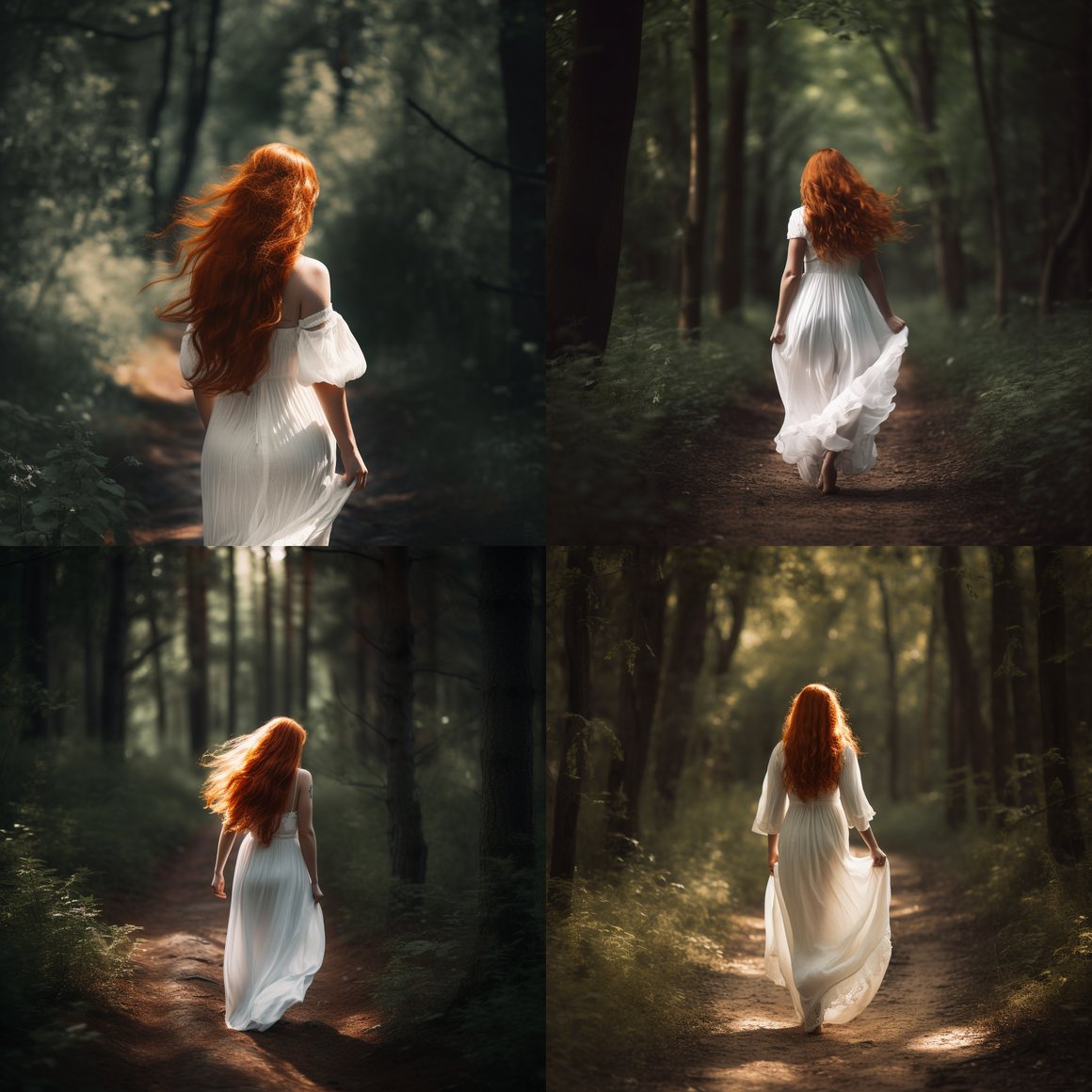 Sublime Solitude: A Redhead's Tranquil Forest Trek
