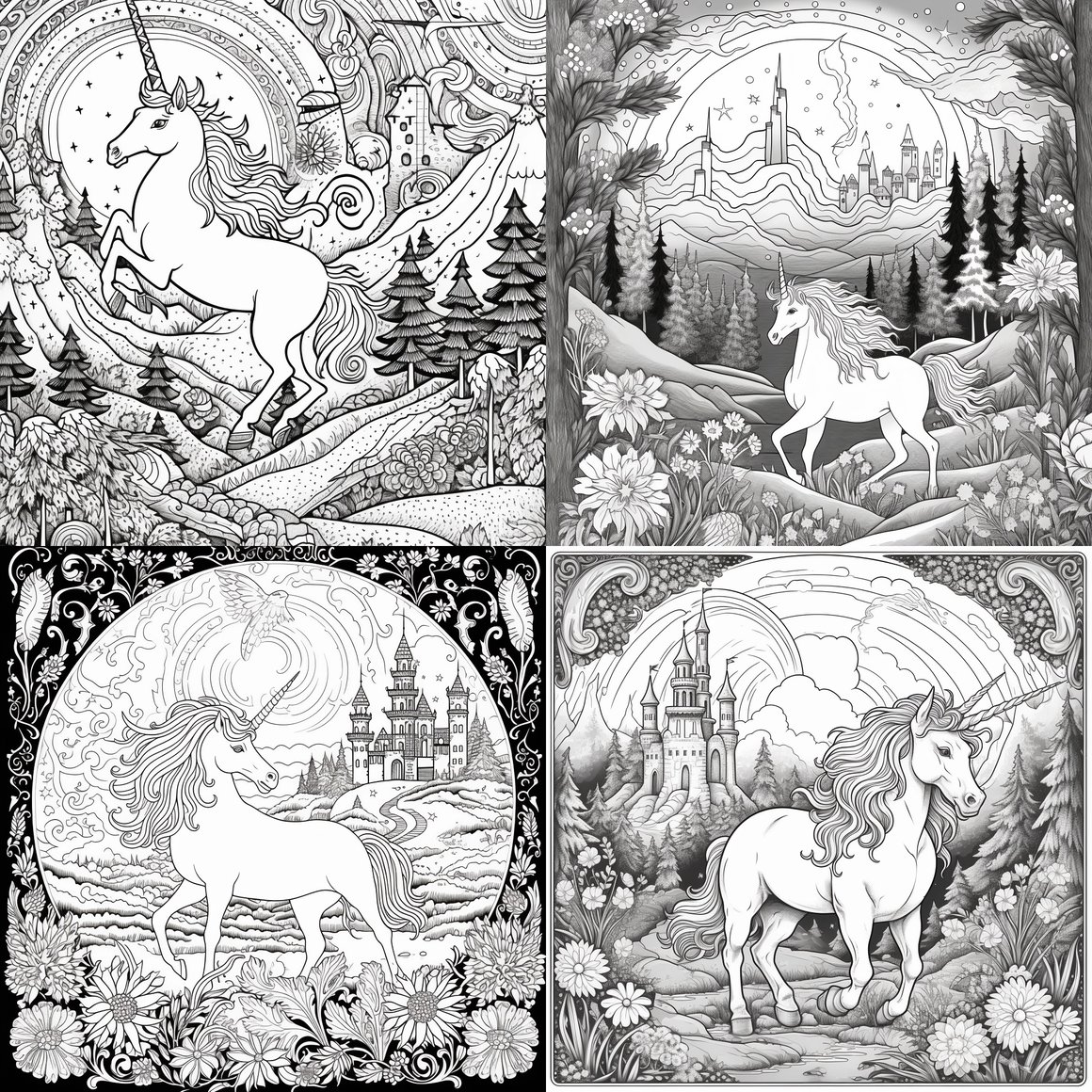 A Unicorn's Adventure Coloring Book for Kids