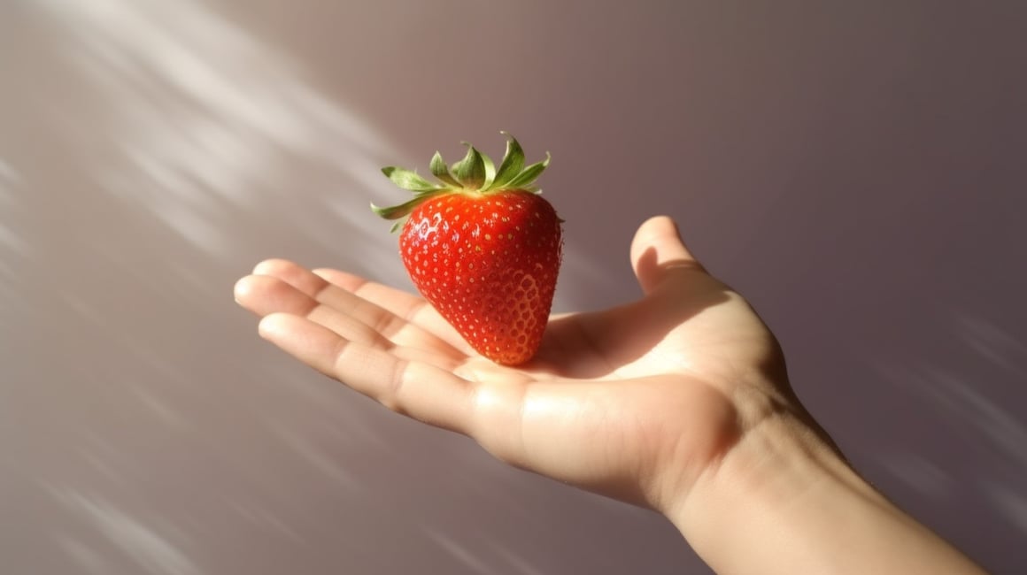 Handing Over Fresh Strawberries- A Mid-Journey Moment