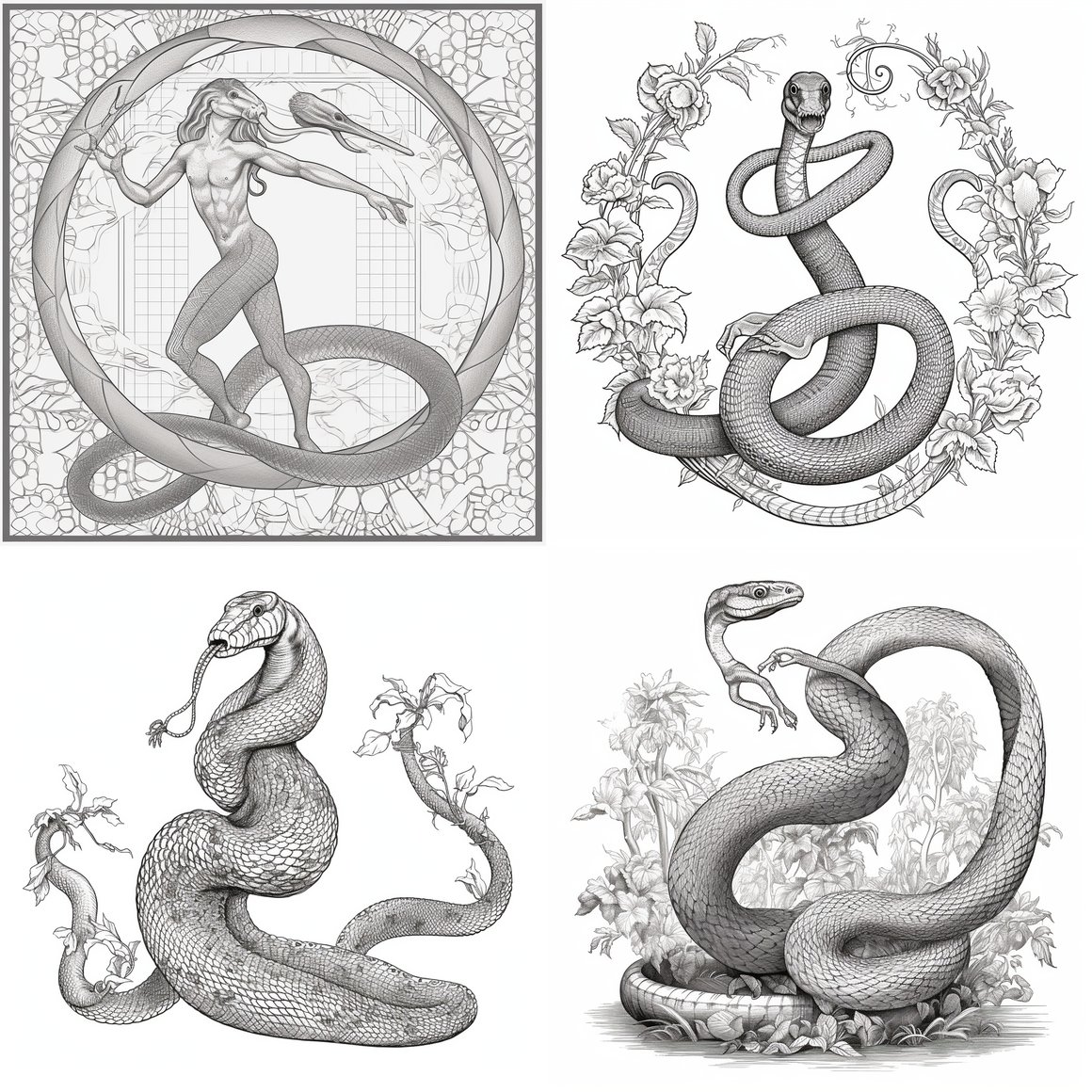 Vintage Snake Dance Illustration Prompt | NeoPrompt