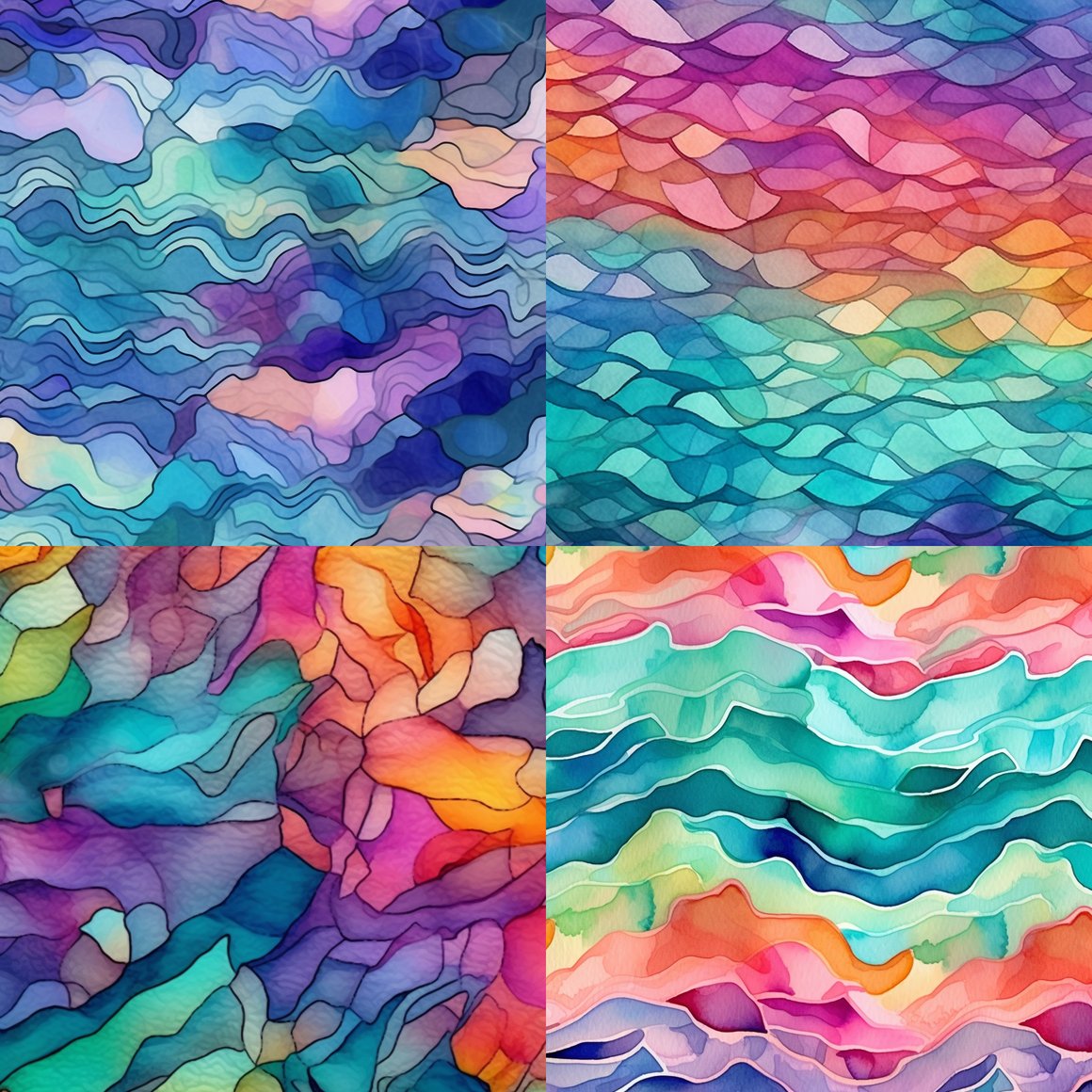 Chilled Waves: Alcohol Ink Textile Design Journey