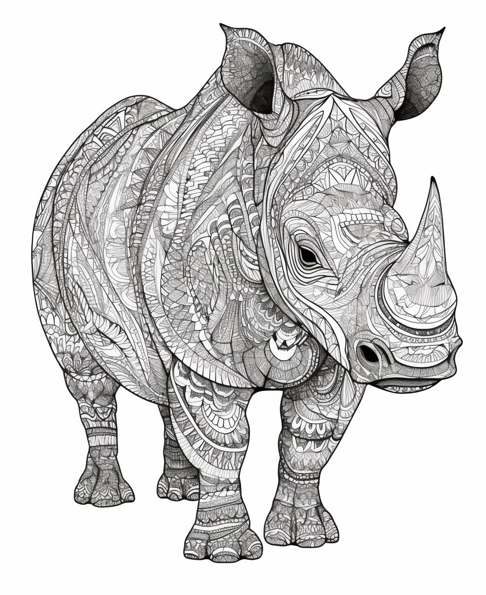 A Simple Cartoon Style Adult Coloring Page