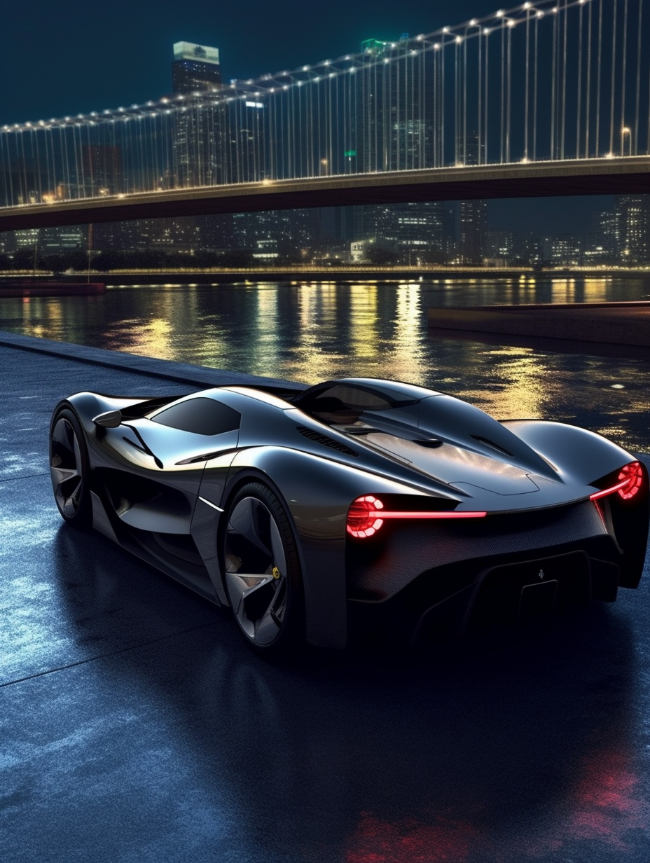 Hyper-realistic 3D Render of Black Ferrari Monza SP 1 in 8K Resolution