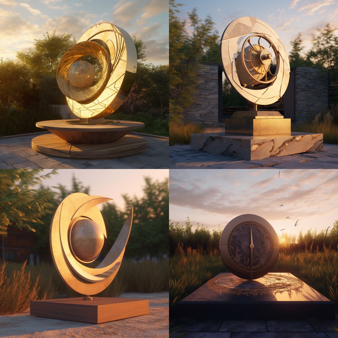 Sundial Serenity: A Fusion of Art and Landscape at Midday