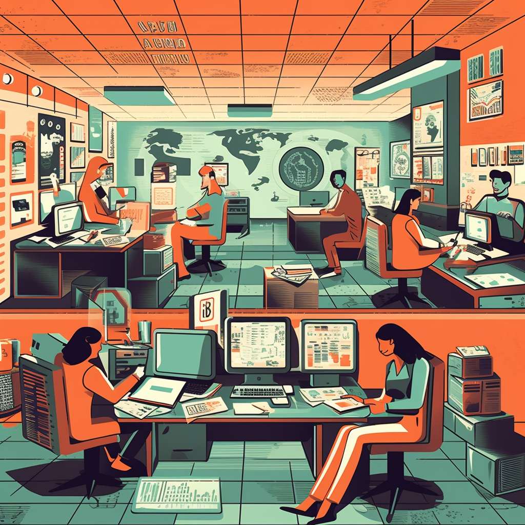 Retro-Future Vision of Digital Newspaper Office Collaboration