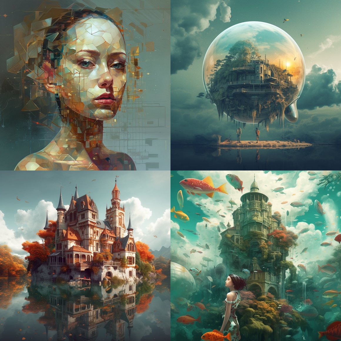 Mid-Transit Glimpse of a Volumetric Non-Human World With Colorful Reflections