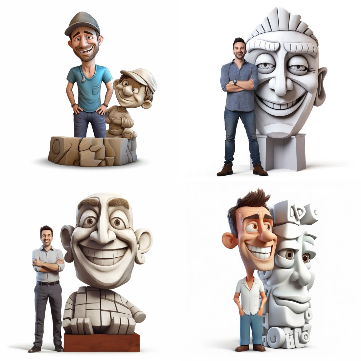 Artist's Joyous Mid-Progress Sculpting Adventure