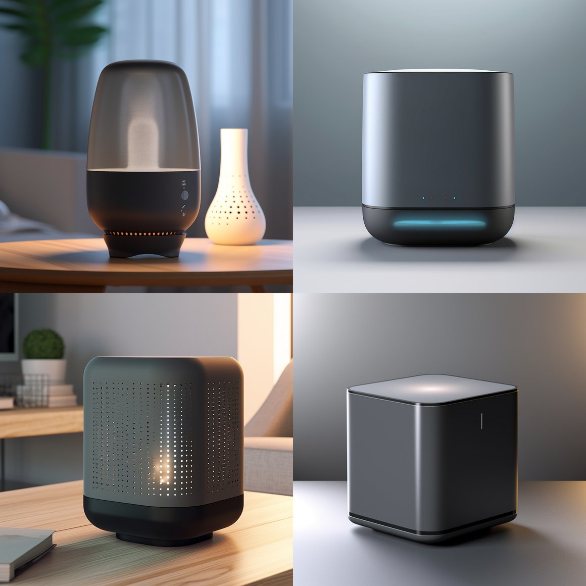 Midway of Designing a High-End Charcoal Grey Smart Home Router with LED ...