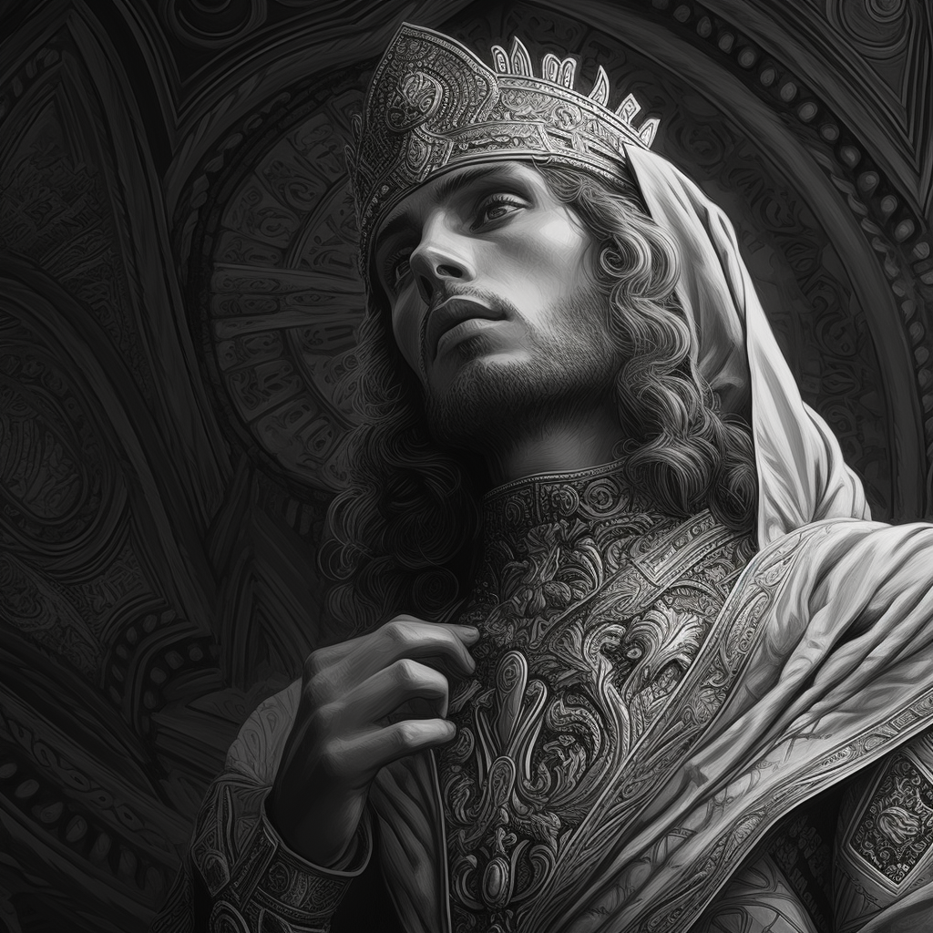 Detailed Black and White Judas Saint Coloring Page in 4K Resolution, Version 4