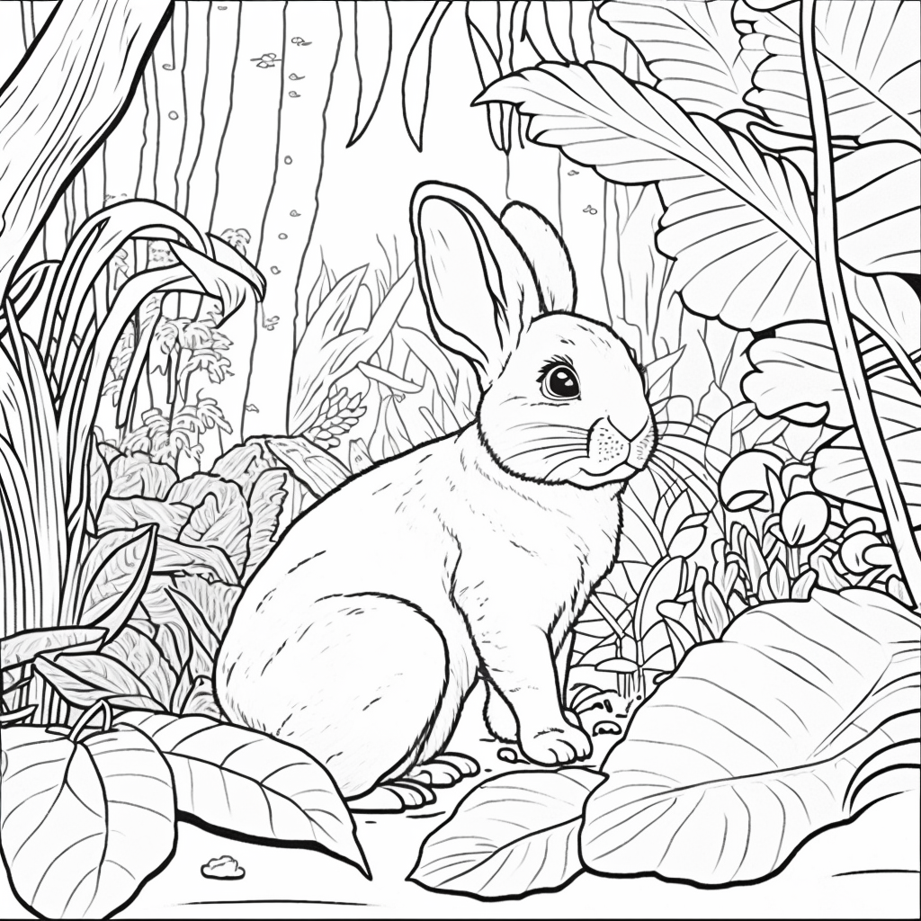 Simplified Jungle Journey Coloring Page for Kids