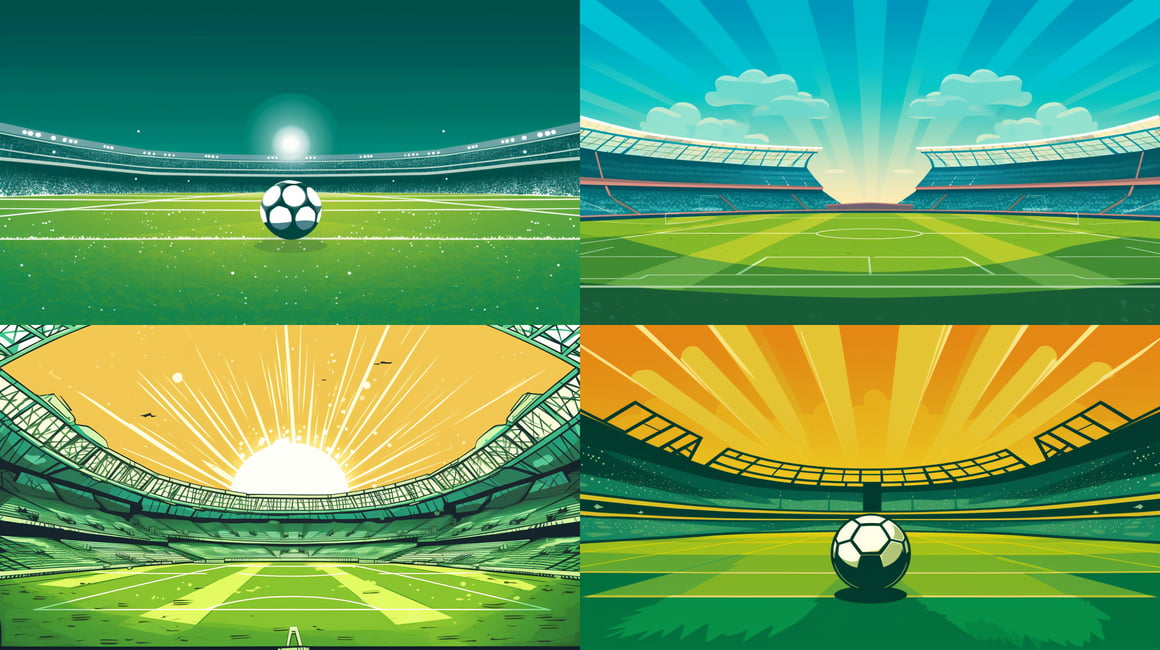 Children's Vector Art Fantasy Football Stadium Green Screen Background