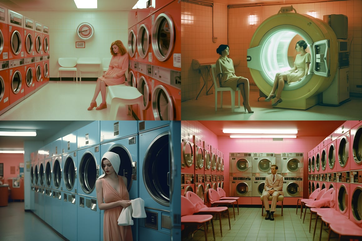 A Surreal Spin on 1980s Laundromat Life