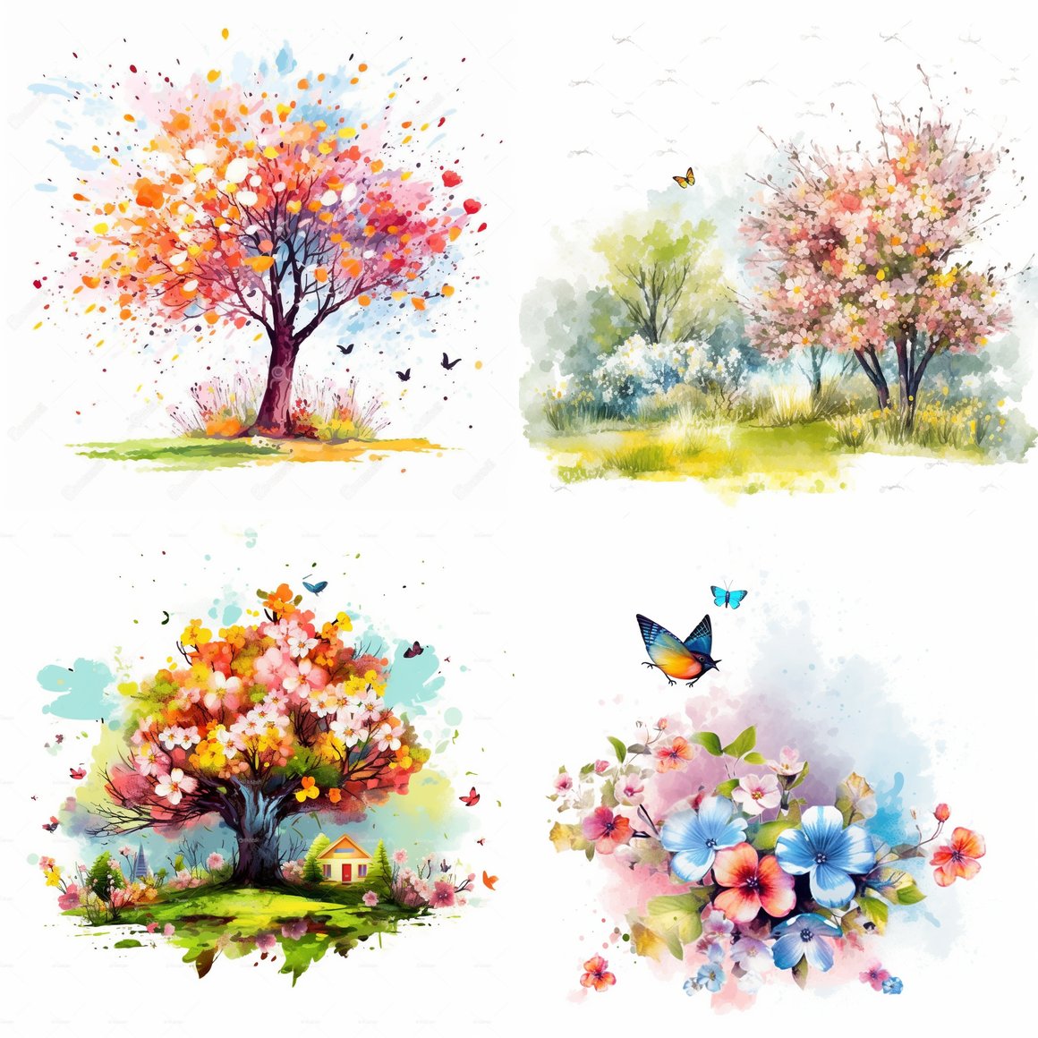 Mid-Travel Spring Clipart Collection in 2:3 Ratio