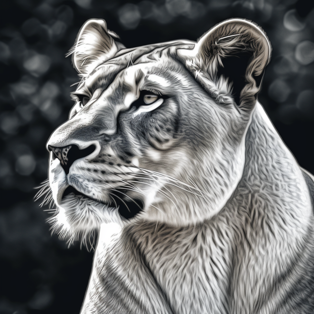 Detailed Lioness Illustration Progress - Stage 5, Review 2
