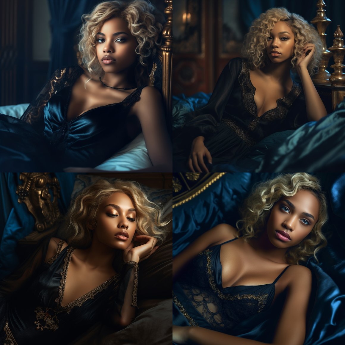 Midnight Elegance: A Surreal Fashion Interlude