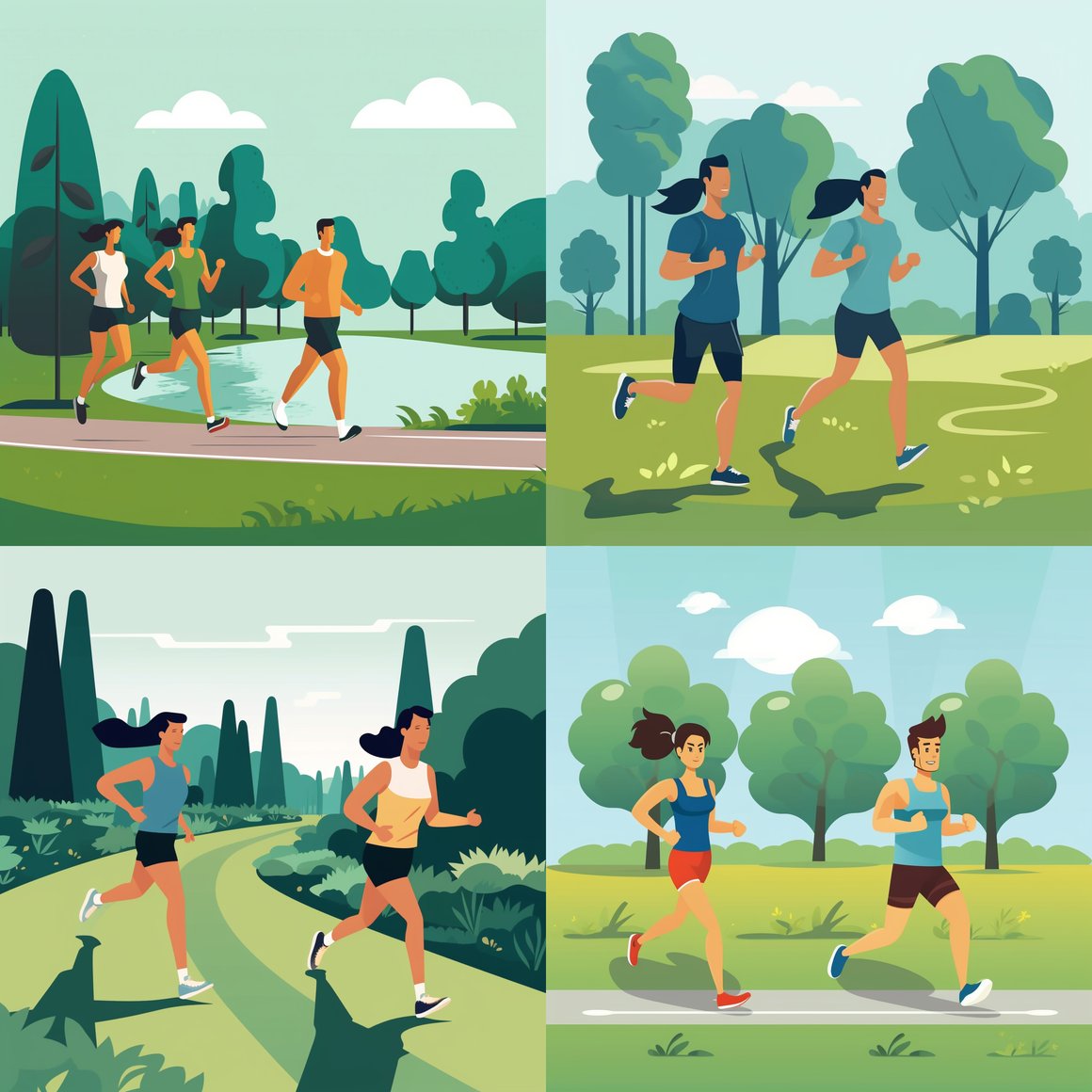 Summer Morning Jog in the Park