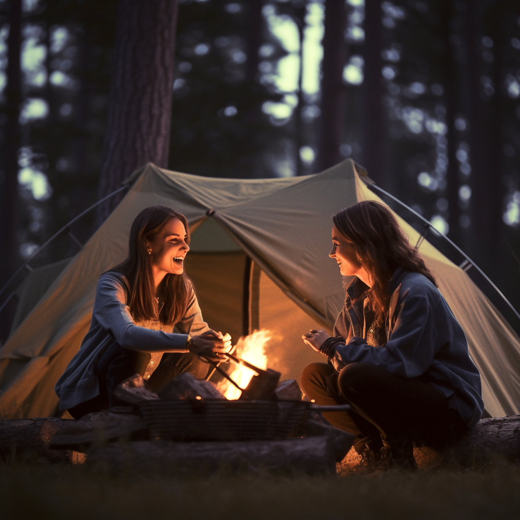 Midnight Chats: A Camping Bonding Moment