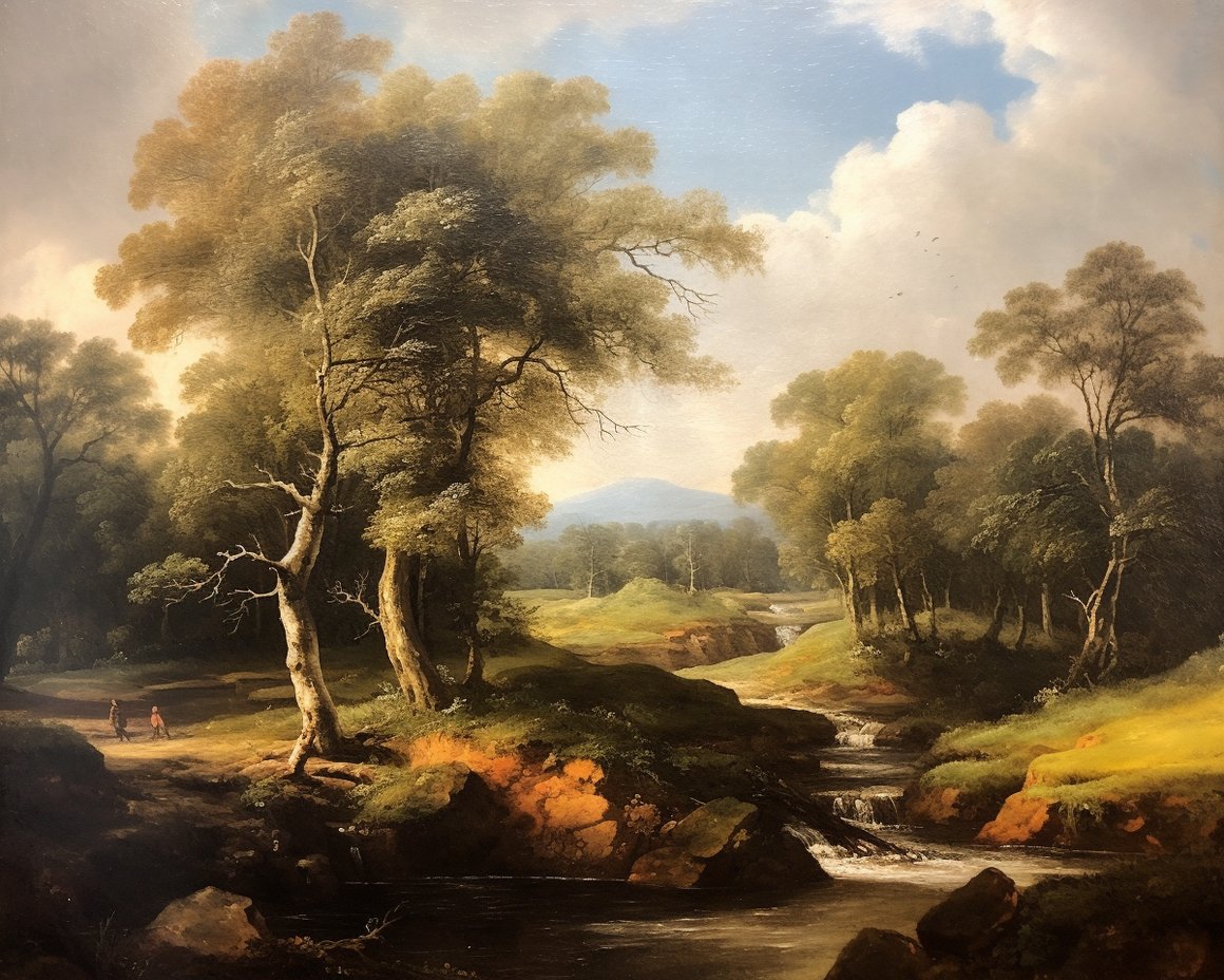 Classical 18th Century River Landscape in 4k