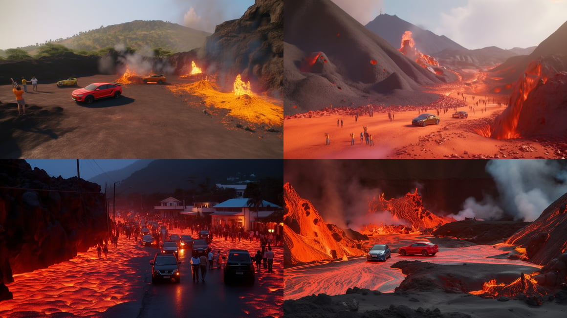 Volcano Eruption: A Cinematic Experience in Hyper Realism Prompt ...