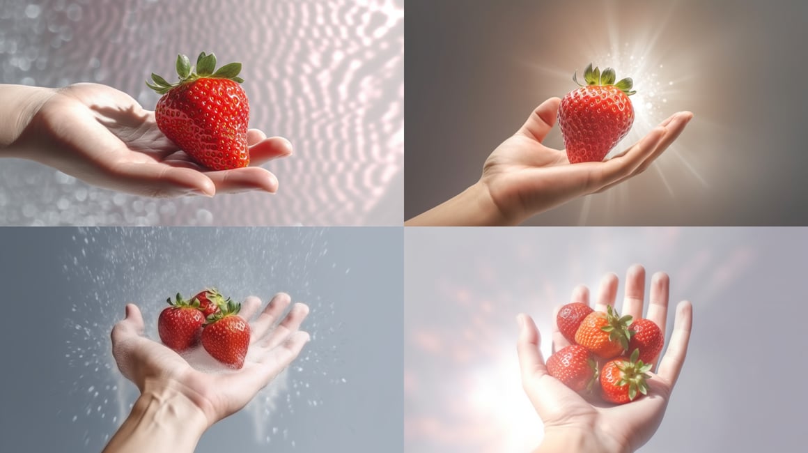 Handing Over Fresh Strawberries- A Mid-Journey Moment