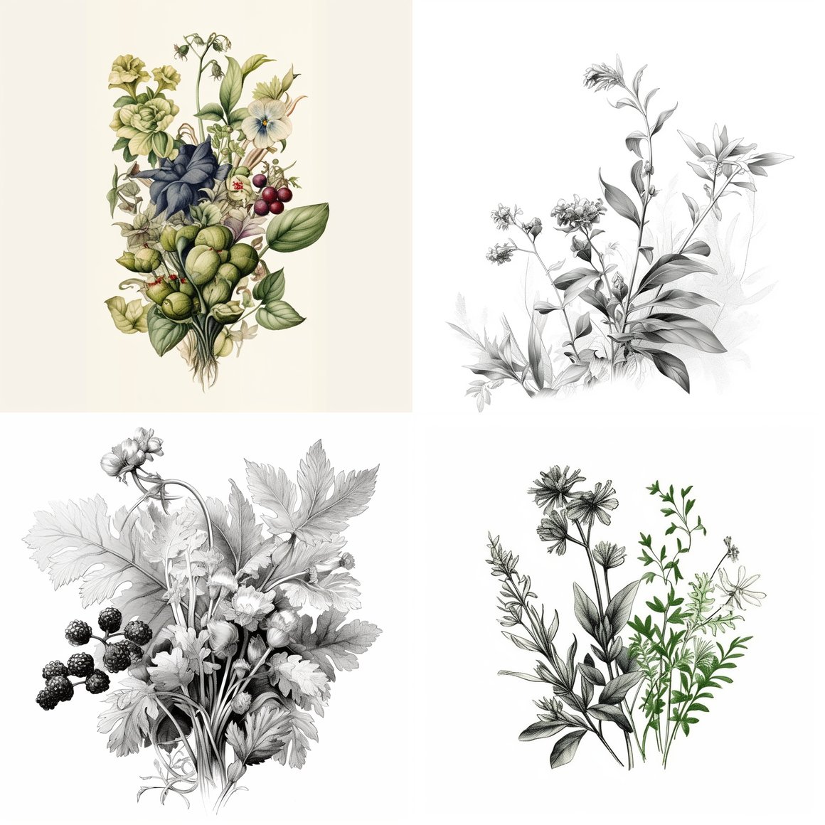 Classic Botanical Illustration Task - Single Plant Range