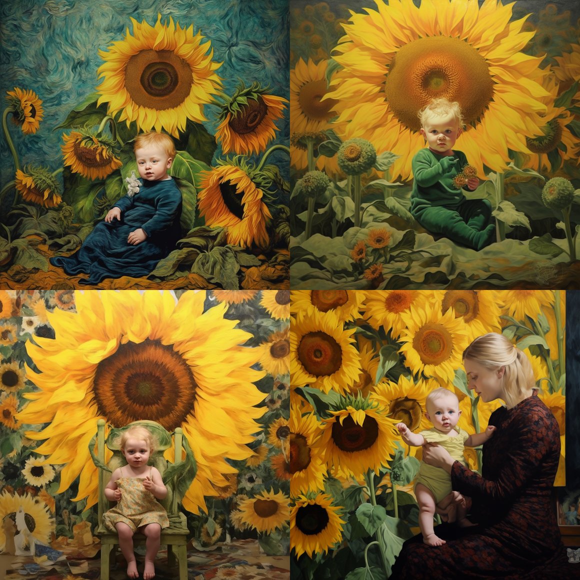 Sunflower Blossom: A Blending of Innocence and Art