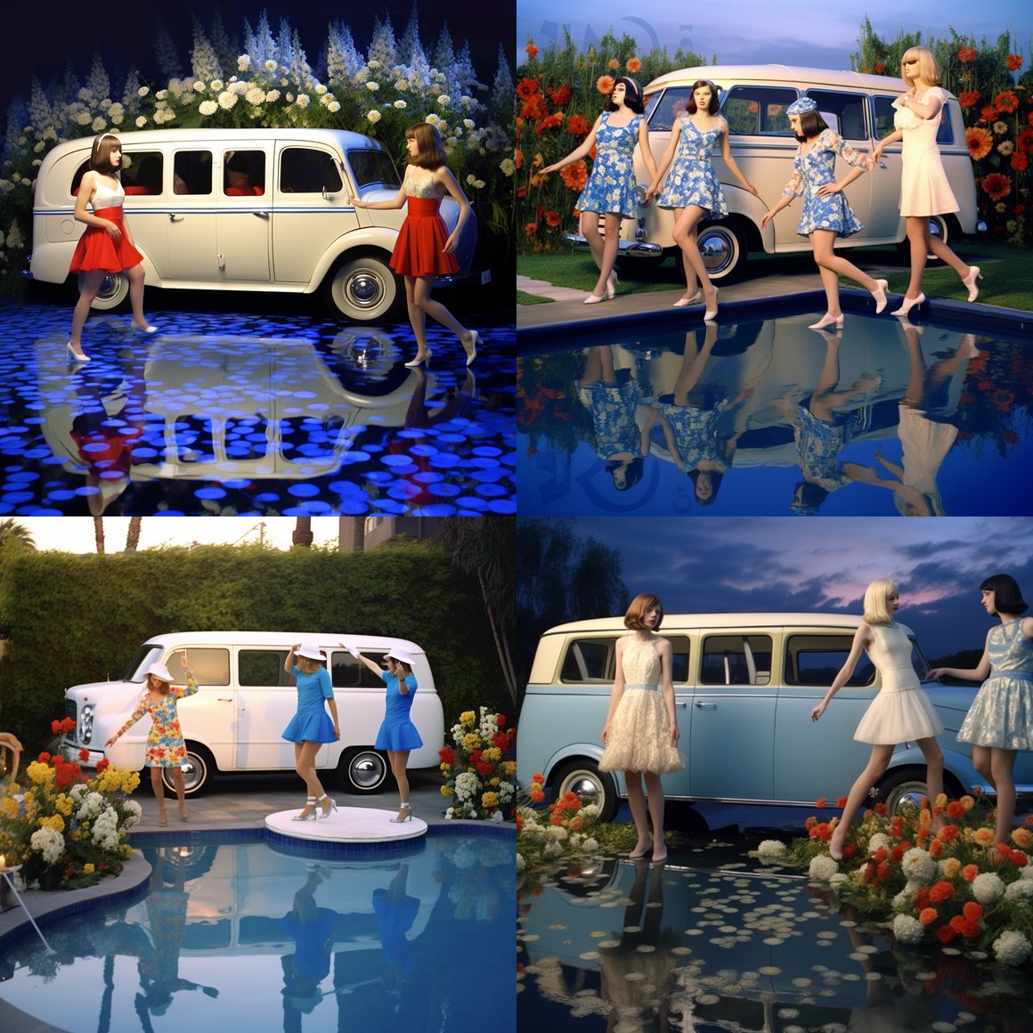 Retro Rain Dance: A Glimpse of a Vintage Pool Party